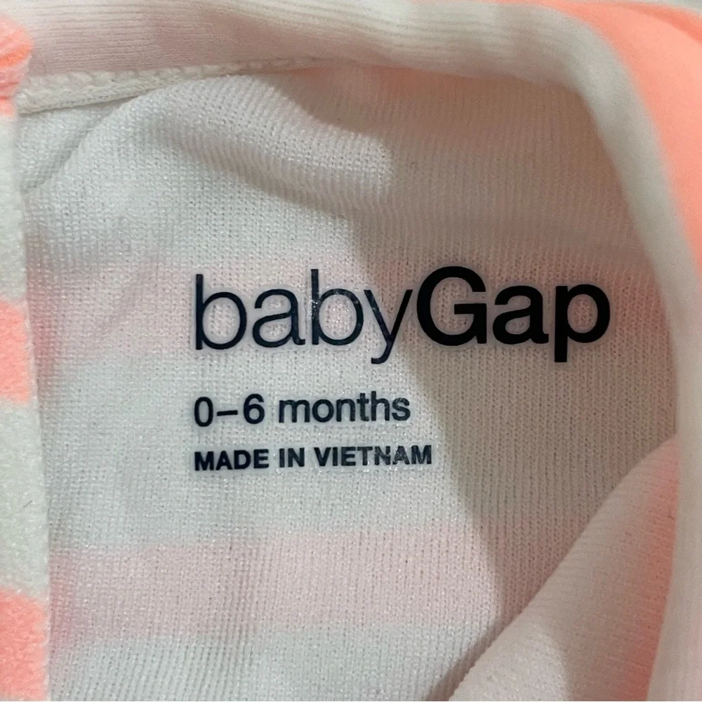 NWT Baby Gap Girl's 0-6 Month Stripe Peplum Swim Suit 0ne Piece Ruffle Orange